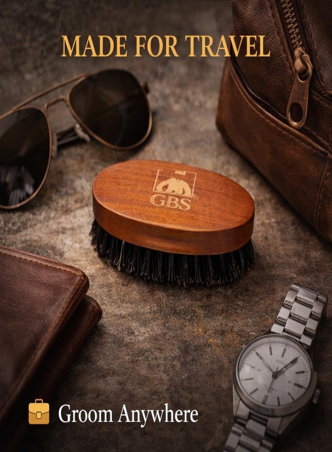 G.B.S 100% Natural Boar Bristles Beard Brush - Small Travel Size with Ergonomically Designed Wood Handle - Professional Beard and Mustache Grooming Softens and Untangles Your Beard (3) - Image 5